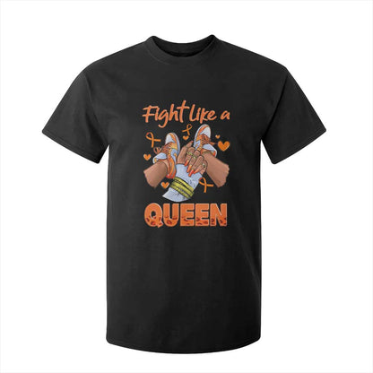 Multiple Sclerosis Support T Shirt For Kid Orange Ribbon Fight MS Like A Queen