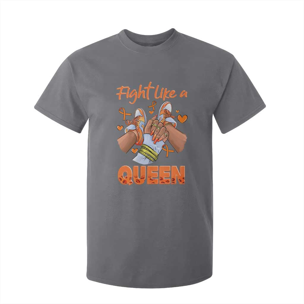 Multiple Sclerosis Support T Shirt For Kid Orange Ribbon Fight MS Like A Queen