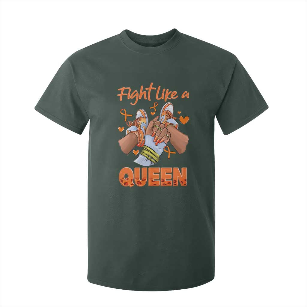Multiple Sclerosis Support T Shirt For Kid Orange Ribbon Fight MS Like A Queen