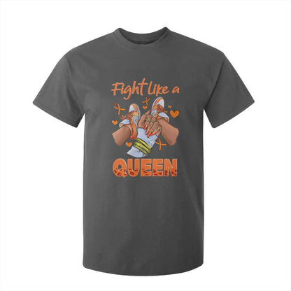 Multiple Sclerosis Support T Shirt For Kid Orange Ribbon Fight MS Like A Queen