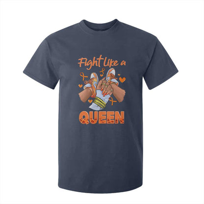 Multiple Sclerosis Support T Shirt For Kid Orange Ribbon Fight MS Like A Queen