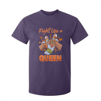 Multiple Sclerosis Support T Shirt For Kid Orange Ribbon Fight MS Like A Queen