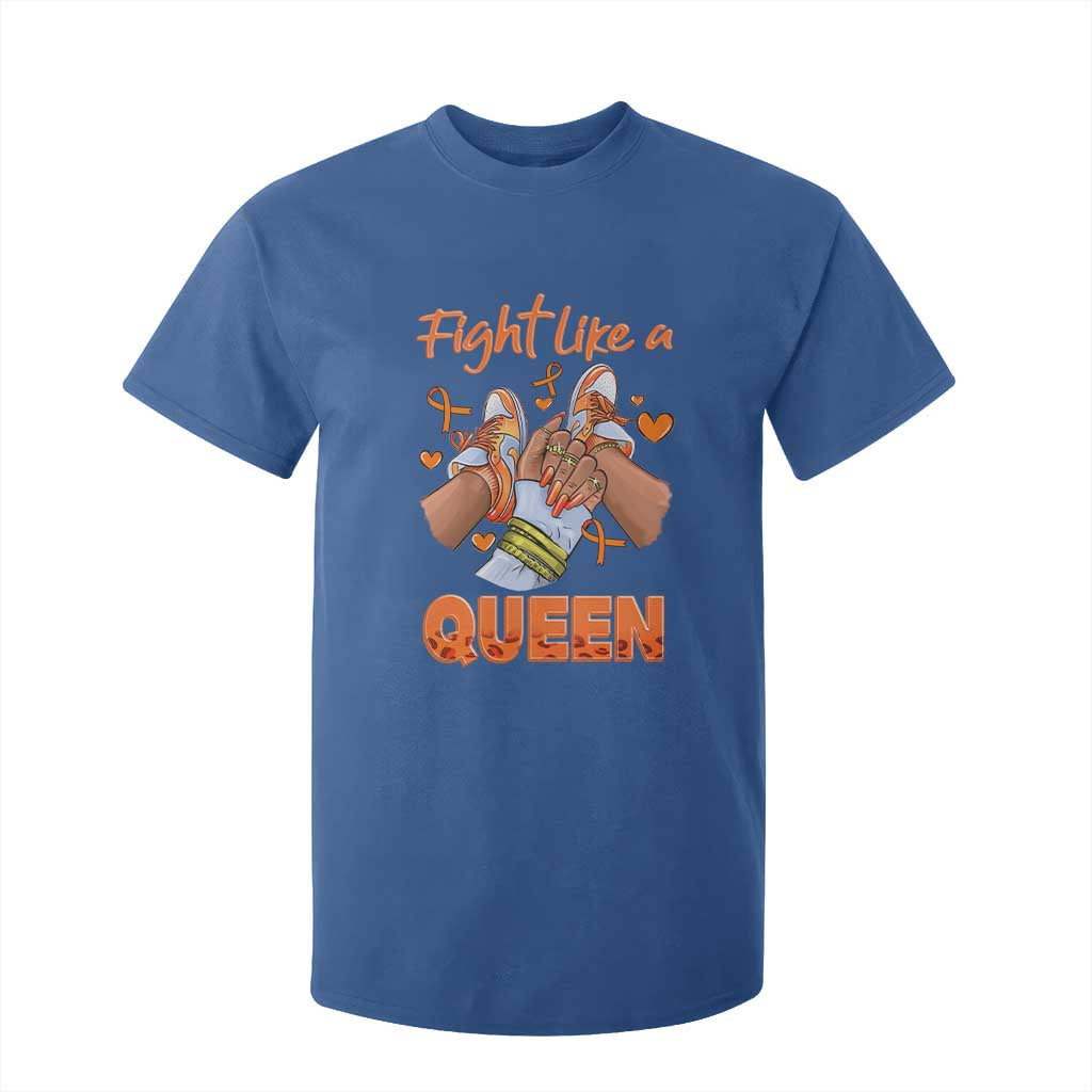 Multiple Sclerosis Support T Shirt For Kid Orange Ribbon Fight MS Like A Queen