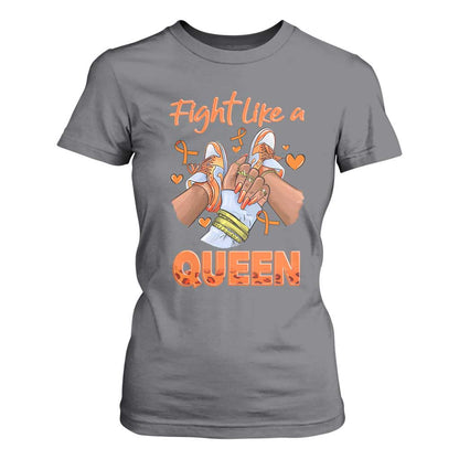Multiple Sclerosis Support T Shirt For Women Orange Ribbon Fight MS Like A Queen
