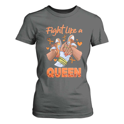 Multiple Sclerosis Support T Shirt For Women Orange Ribbon Fight MS Like A Queen