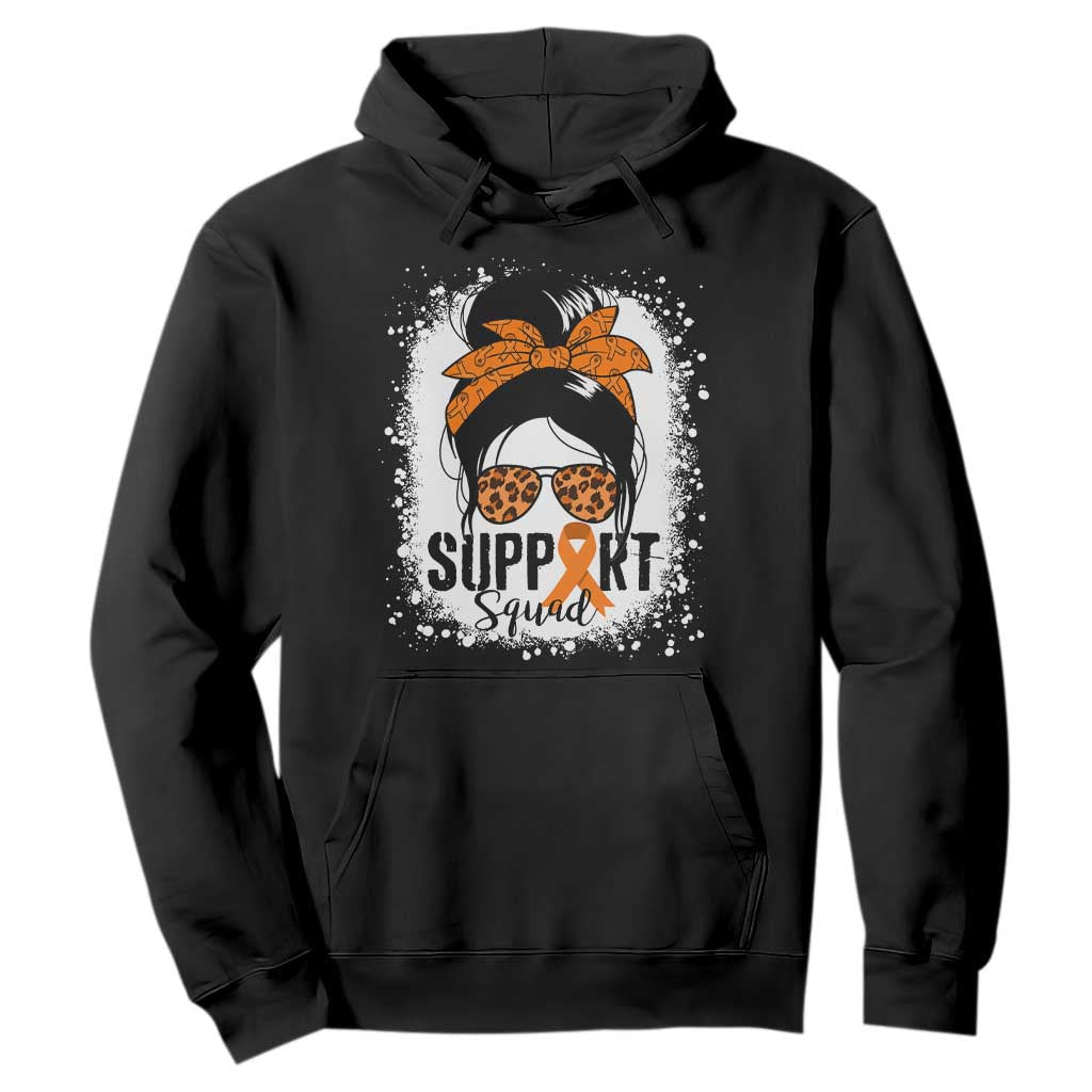 Multiple Sclerosis Support Squad Hoodie Orange Ribbon Messy Bun