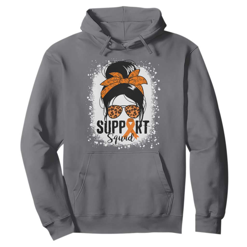 Multiple Sclerosis Support Squad Hoodie Orange Ribbon Messy Bun