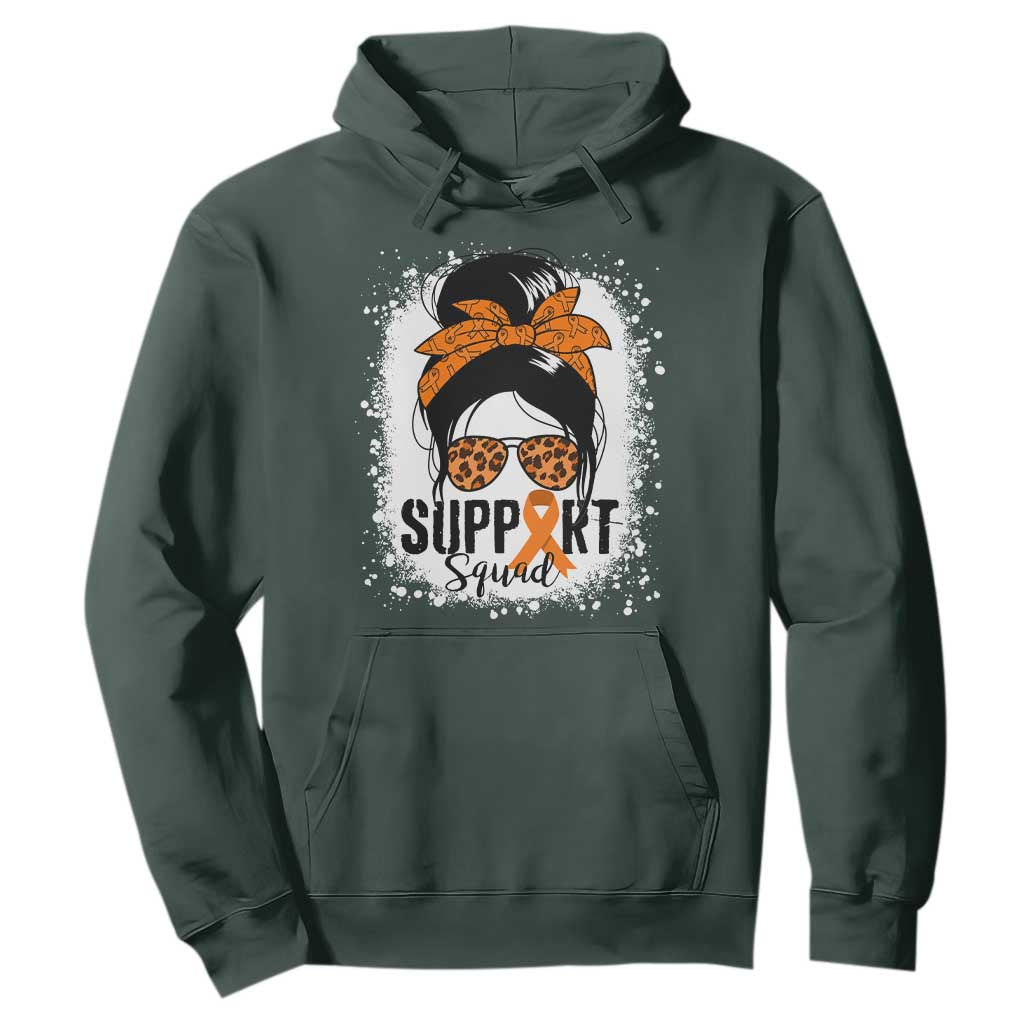 Multiple Sclerosis Support Squad Hoodie Orange Ribbon Messy Bun