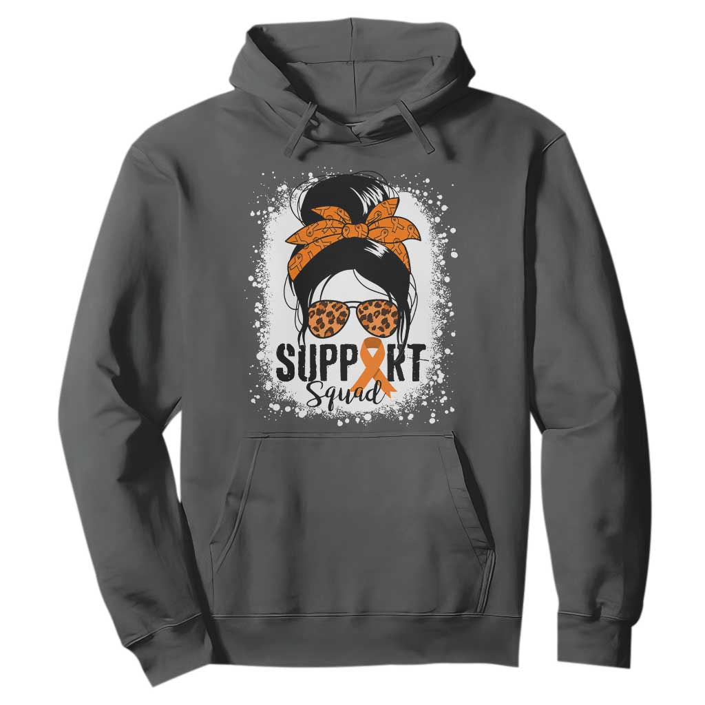 Multiple Sclerosis Support Squad Hoodie Orange Ribbon Messy Bun