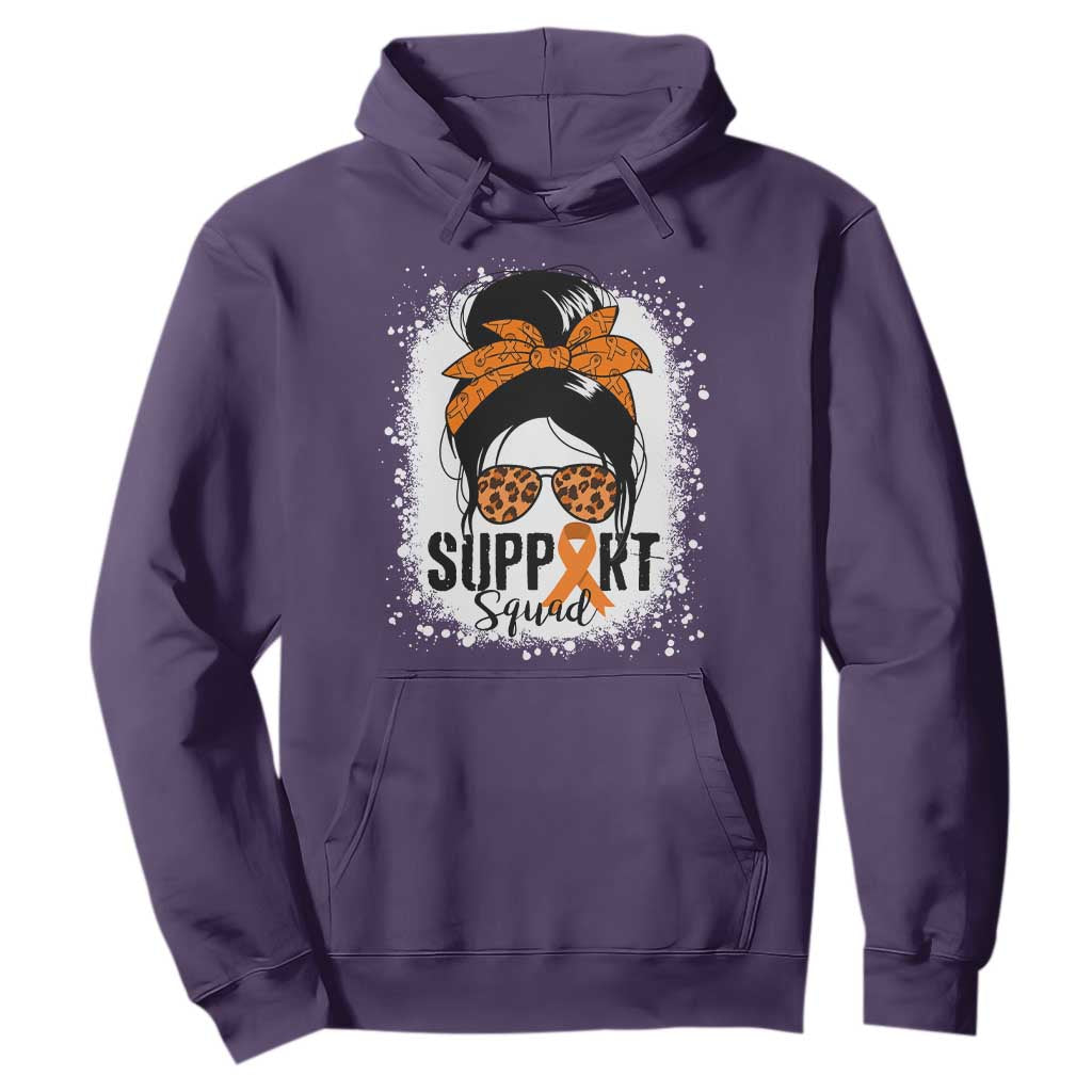 Multiple Sclerosis Support Squad Hoodie Orange Ribbon Messy Bun