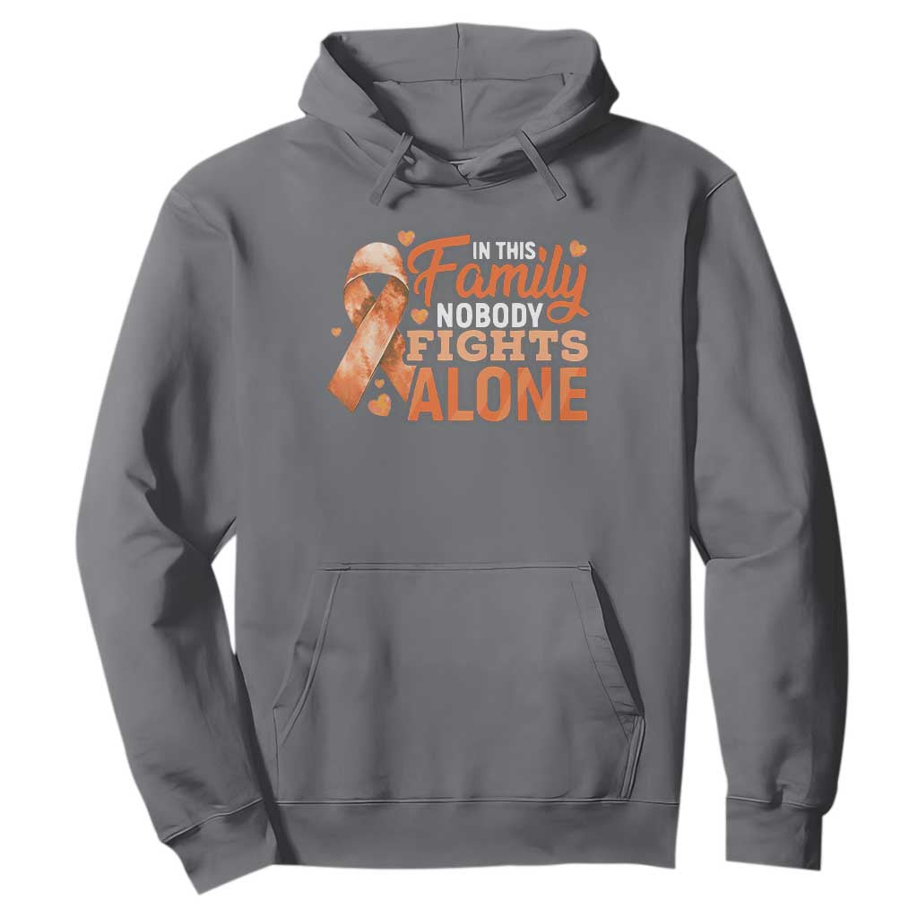 Multiple Sclerosis Support Hoodie Orange Ribbon In This Family Nobody Fights Alone