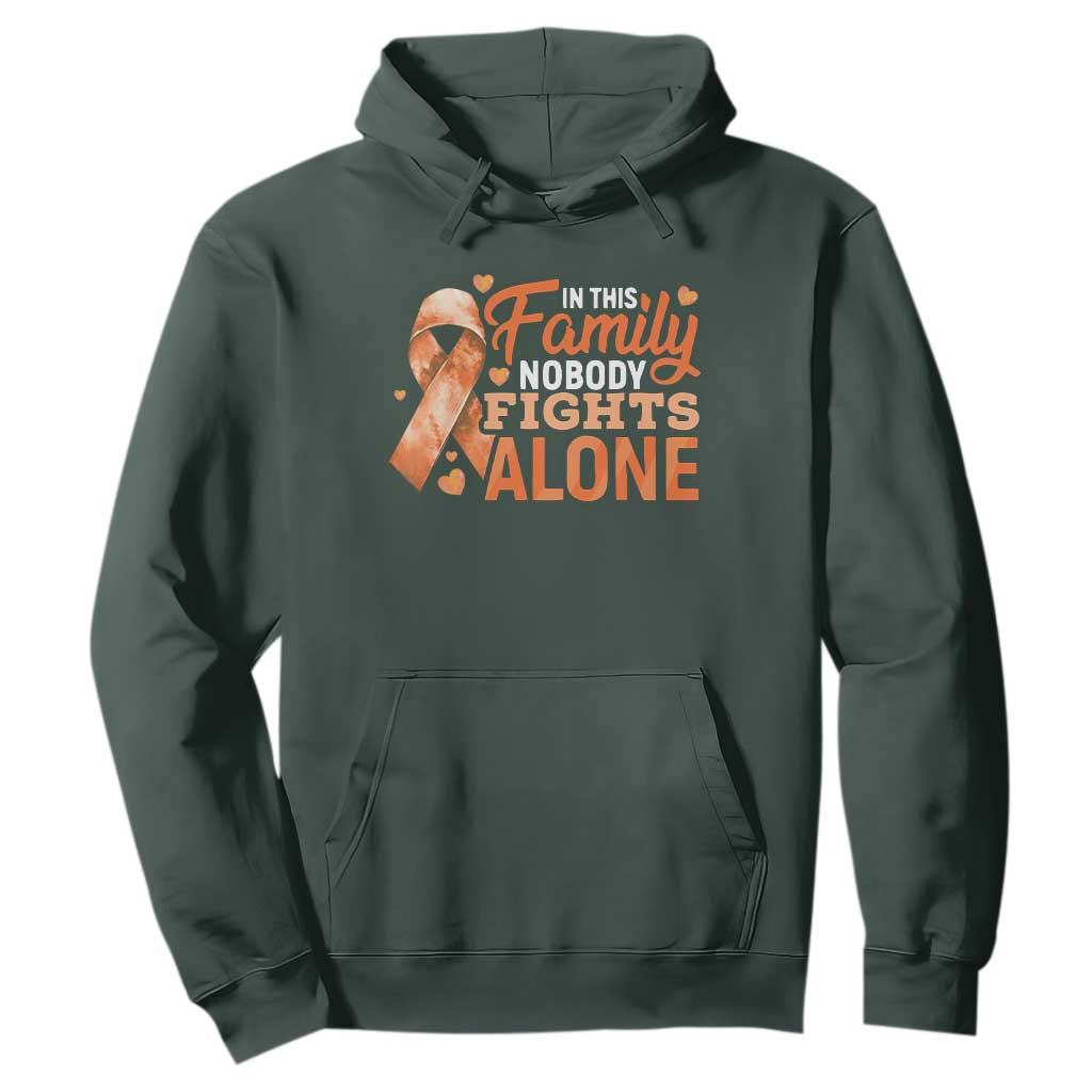 Multiple Sclerosis Support Hoodie Orange Ribbon In This Family Nobody Fights Alone