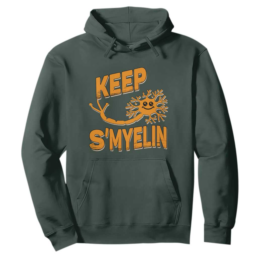 Multiple Sclerosis Support Hoodie Orange Ribbon Keep S'Myelin MS Warrior