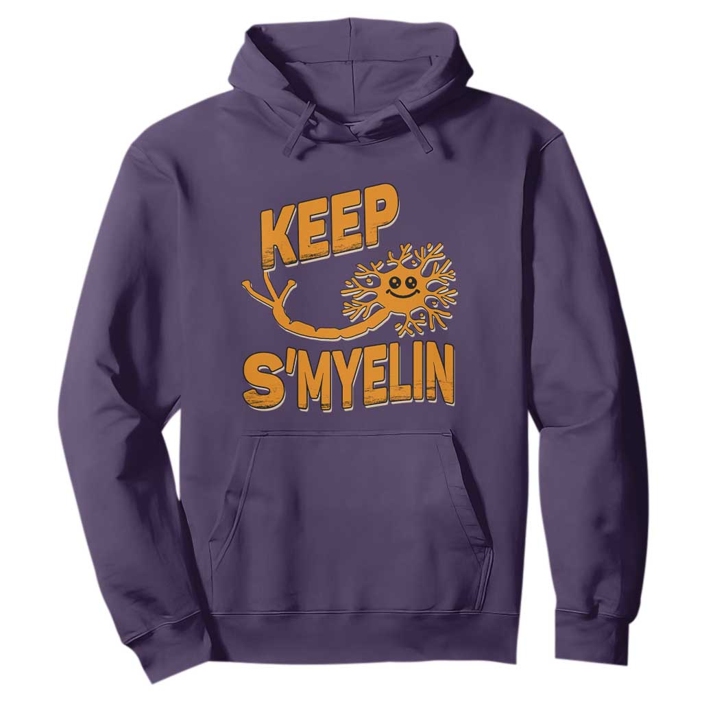 Multiple Sclerosis Support Hoodie Orange Ribbon Keep S'Myelin MS Warrior