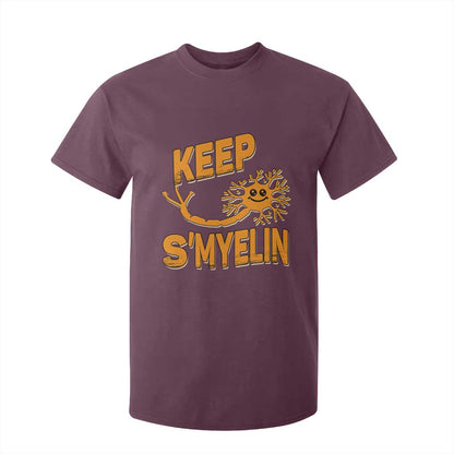 Multiple Sclerosis Support T Shirt For Kid Orange Ribbon Keep S'Myelin MS Warrior