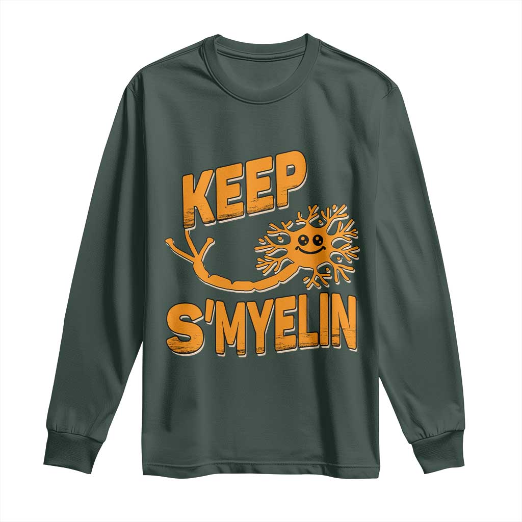 Multiple Sclerosis Support Long Sleeve Shirt Orange Ribbon Keep S'Myelin MS Warrior