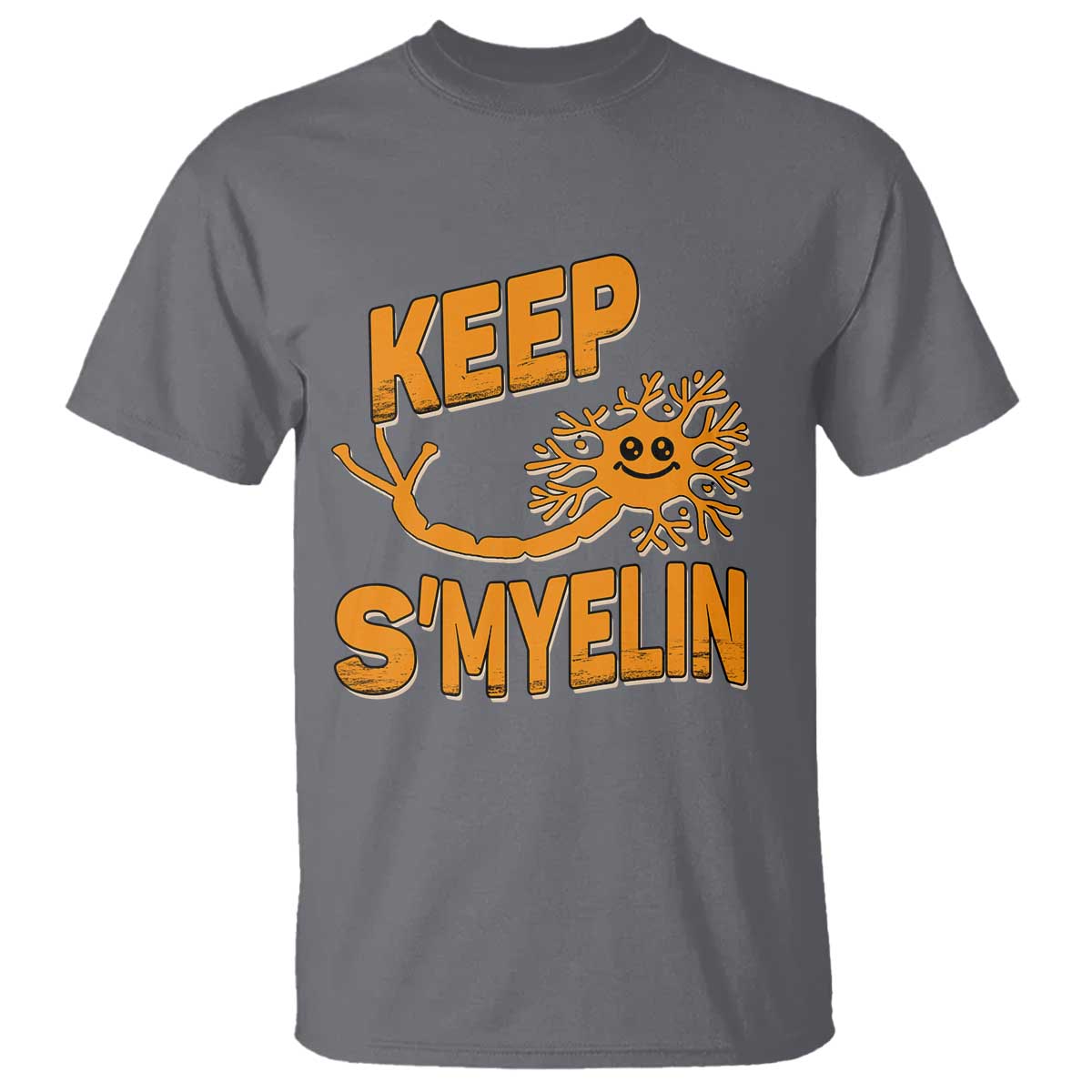 Multiple Sclerosis Support T Shirt Orange Ribbon Keep S'Myelin MS Warrior