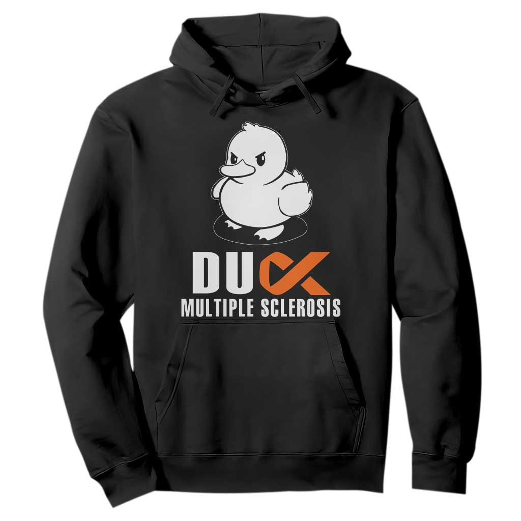 Duck Multiple Sclerosis Support Squad Hoodie Orange Ribbon MS Fighter