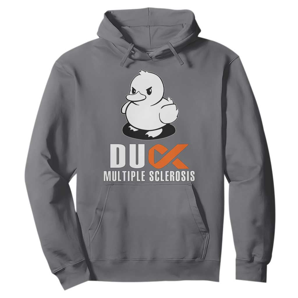 Duck Multiple Sclerosis Support Squad Hoodie Orange Ribbon MS Fighter