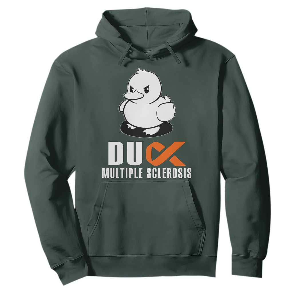 Duck Multiple Sclerosis Support Squad Hoodie Orange Ribbon MS Fighter
