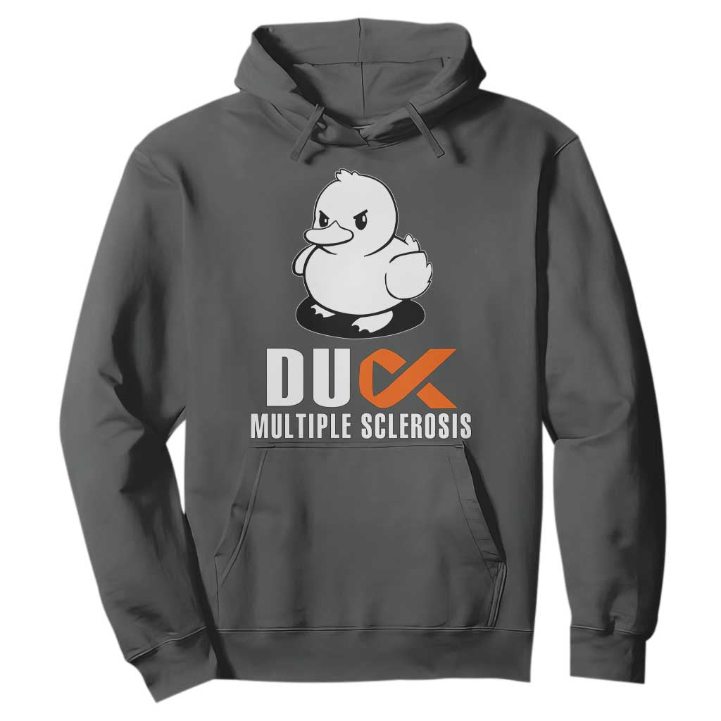 Duck Multiple Sclerosis Support Squad Hoodie Orange Ribbon MS Fighter