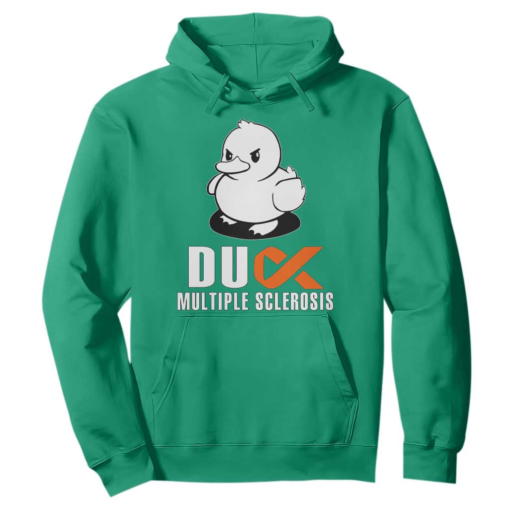 Duck Multiple Sclerosis Support Squad Hoodie Orange Ribbon MS Fighter