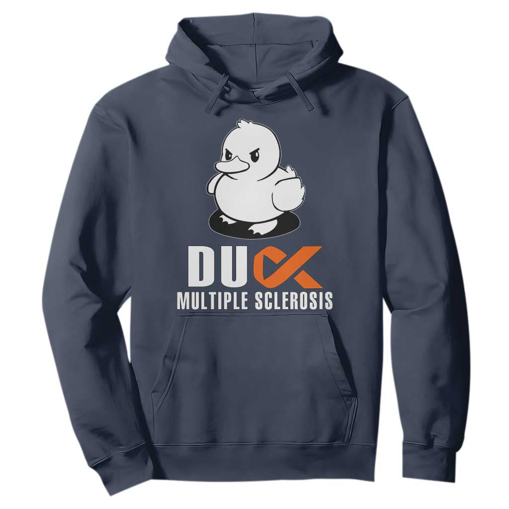 Duck Multiple Sclerosis Support Squad Hoodie Orange Ribbon MS Fighter