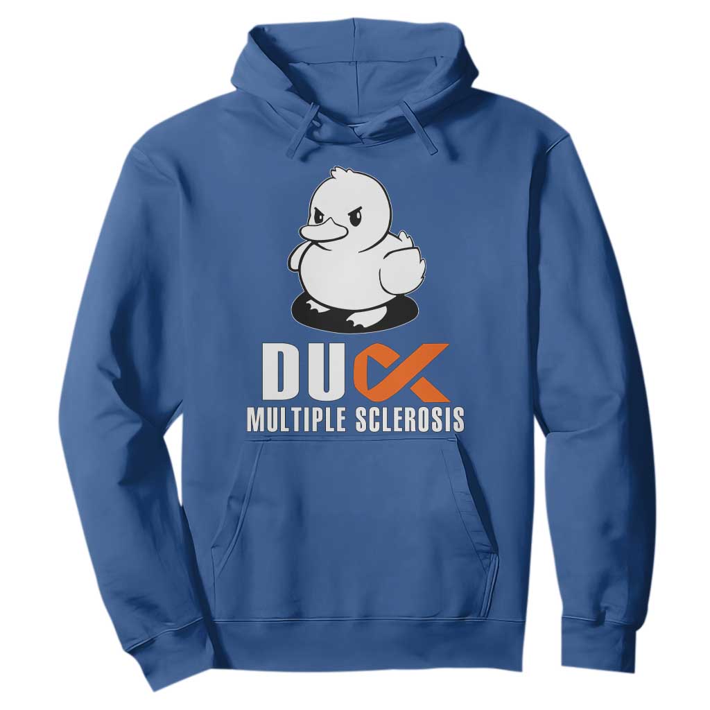 Duck Multiple Sclerosis Support Squad Hoodie Orange Ribbon MS Fighter