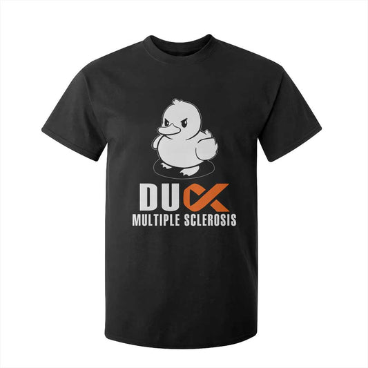 Duck Multiple Sclerosis Support Squad T Shirt For Kid Orange Ribbon MS Fighter