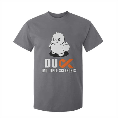 Duck Multiple Sclerosis Support Squad T Shirt For Kid Orange Ribbon MS Fighter