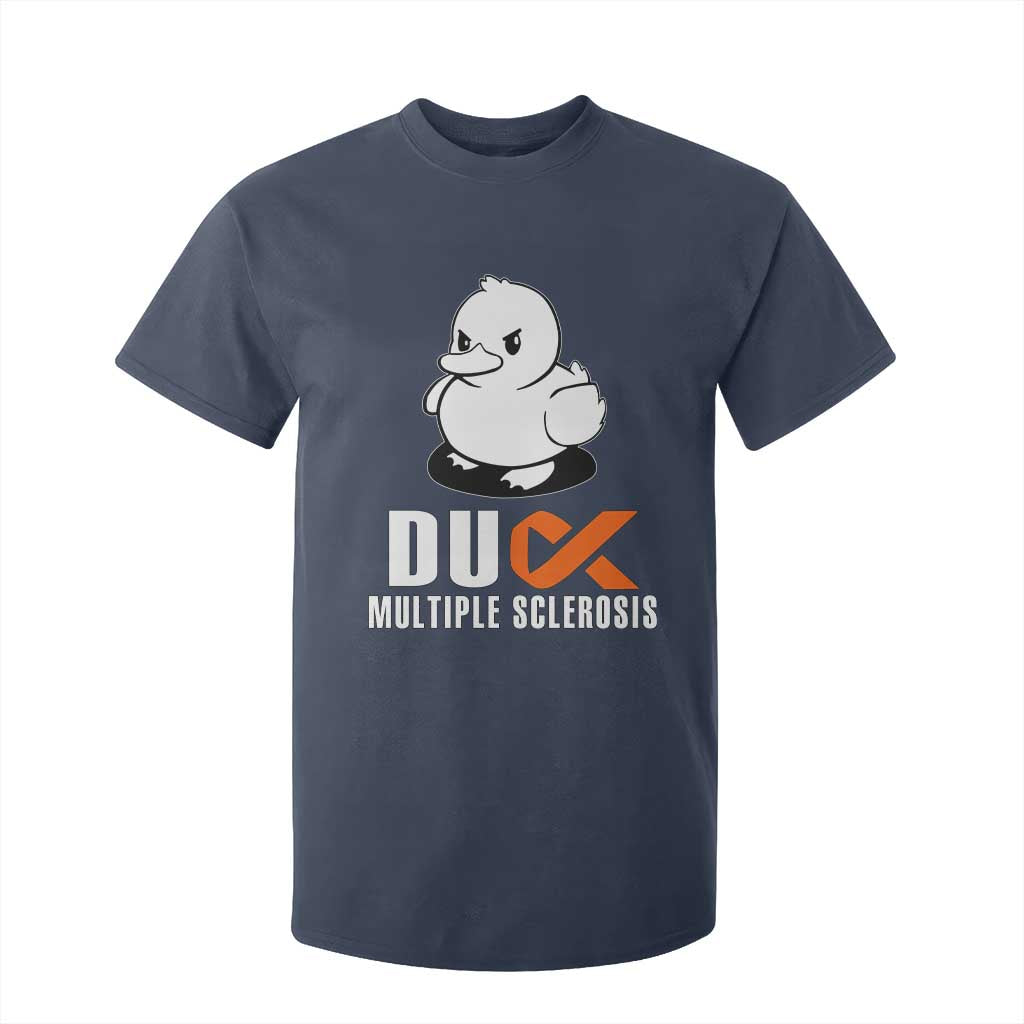 Duck Multiple Sclerosis Support Squad T Shirt For Kid Orange Ribbon MS Fighter