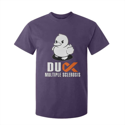 Duck Multiple Sclerosis Support Squad T Shirt For Kid Orange Ribbon MS Fighter