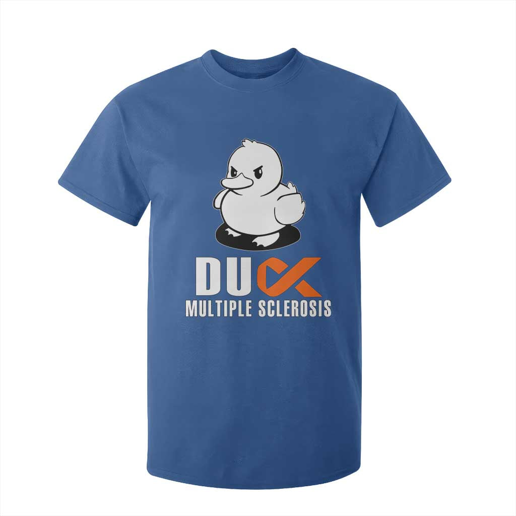 Duck Multiple Sclerosis Support Squad T Shirt For Kid Orange Ribbon MS Fighter