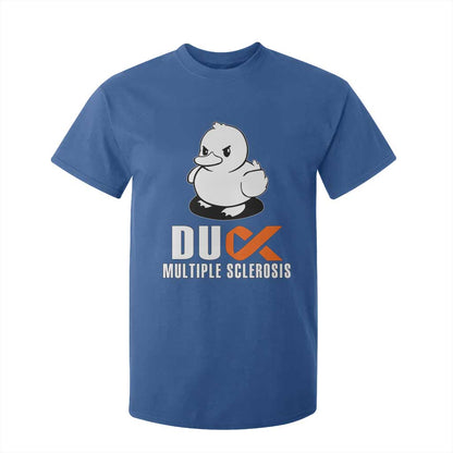 Duck Multiple Sclerosis Support Squad T Shirt For Kid Orange Ribbon MS Fighter