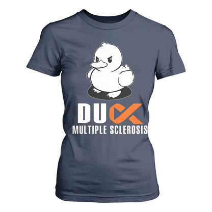 Duck Multiple Sclerosis Support Squad T Shirt For Women Orange Ribbon MS Fighter