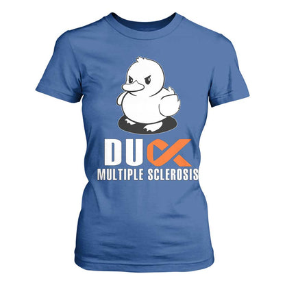 Duck Multiple Sclerosis Support Squad T Shirt For Women Orange Ribbon MS Fighter
