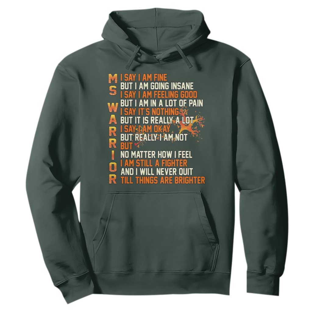 Multiple Sclerosis Support Hoodie Fight MS Orange Ribbon