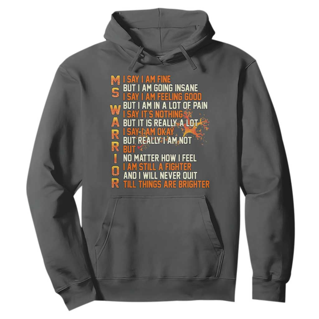 Multiple Sclerosis Support Hoodie Fight MS Orange Ribbon