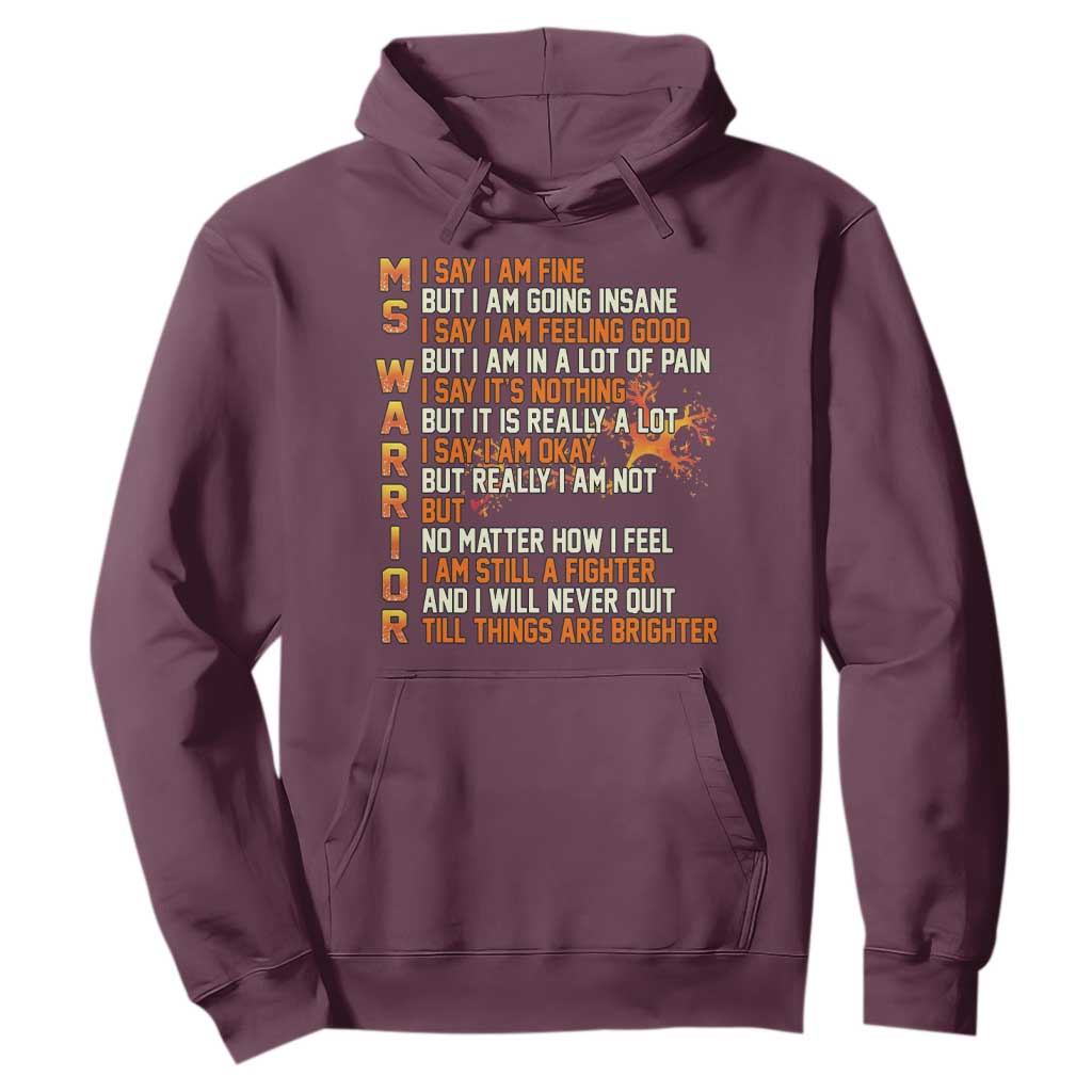 Multiple Sclerosis Support Hoodie Fight MS Orange Ribbon