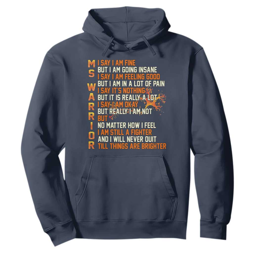 Multiple Sclerosis Support Hoodie Fight MS Orange Ribbon