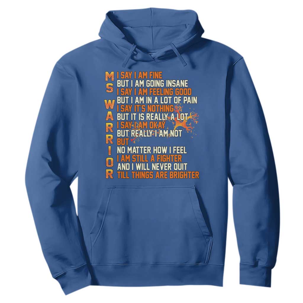 Multiple Sclerosis Support Hoodie Fight MS Orange Ribbon