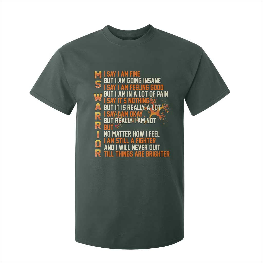 Multiple Sclerosis Support T Shirt For Kid Fight MS Orange Ribbon