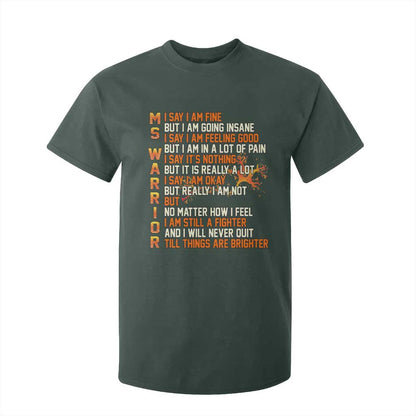 Multiple Sclerosis Support T Shirt For Kid Fight MS Orange Ribbon