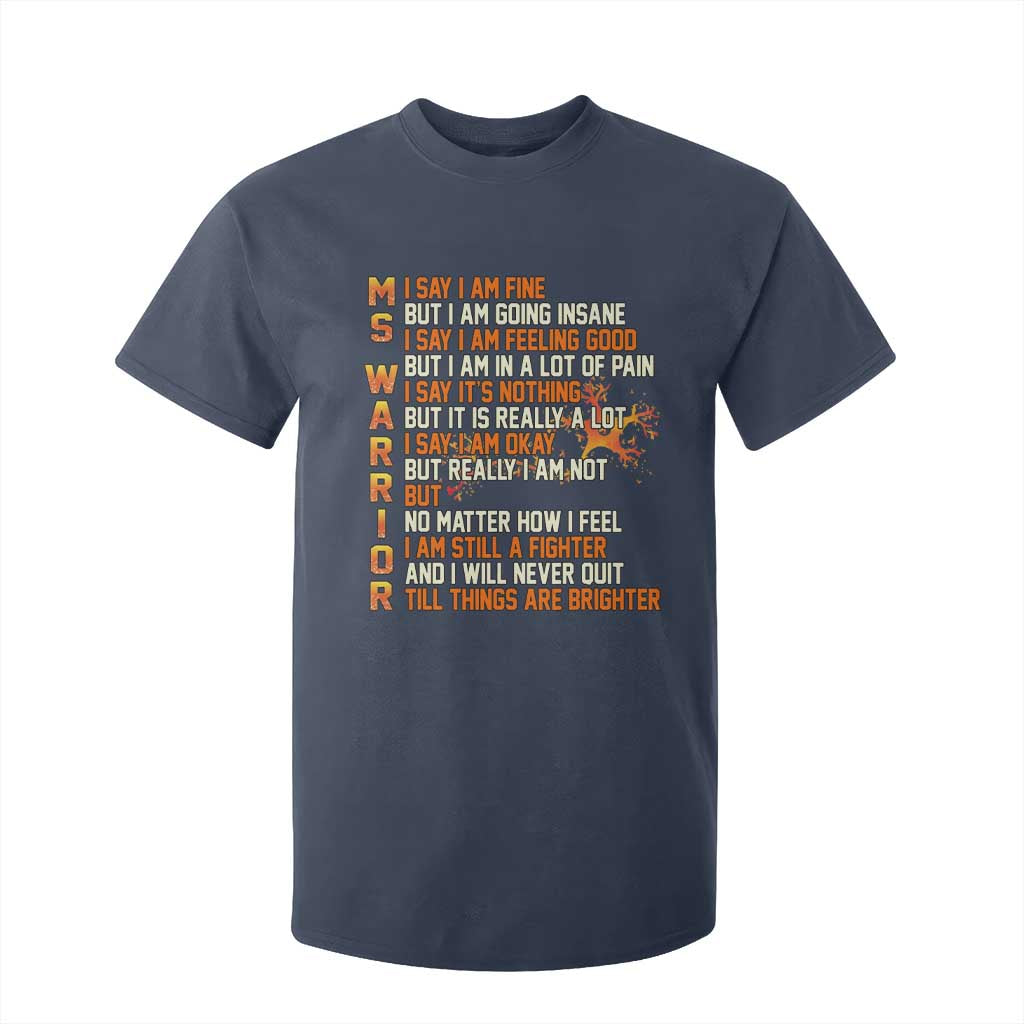 Multiple Sclerosis Support T Shirt For Kid Fight MS Orange Ribbon
