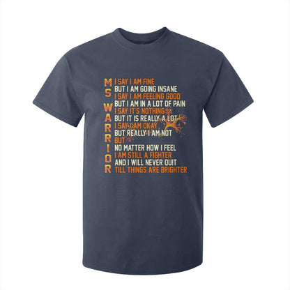 Multiple Sclerosis Support T Shirt For Kid Fight MS Orange Ribbon