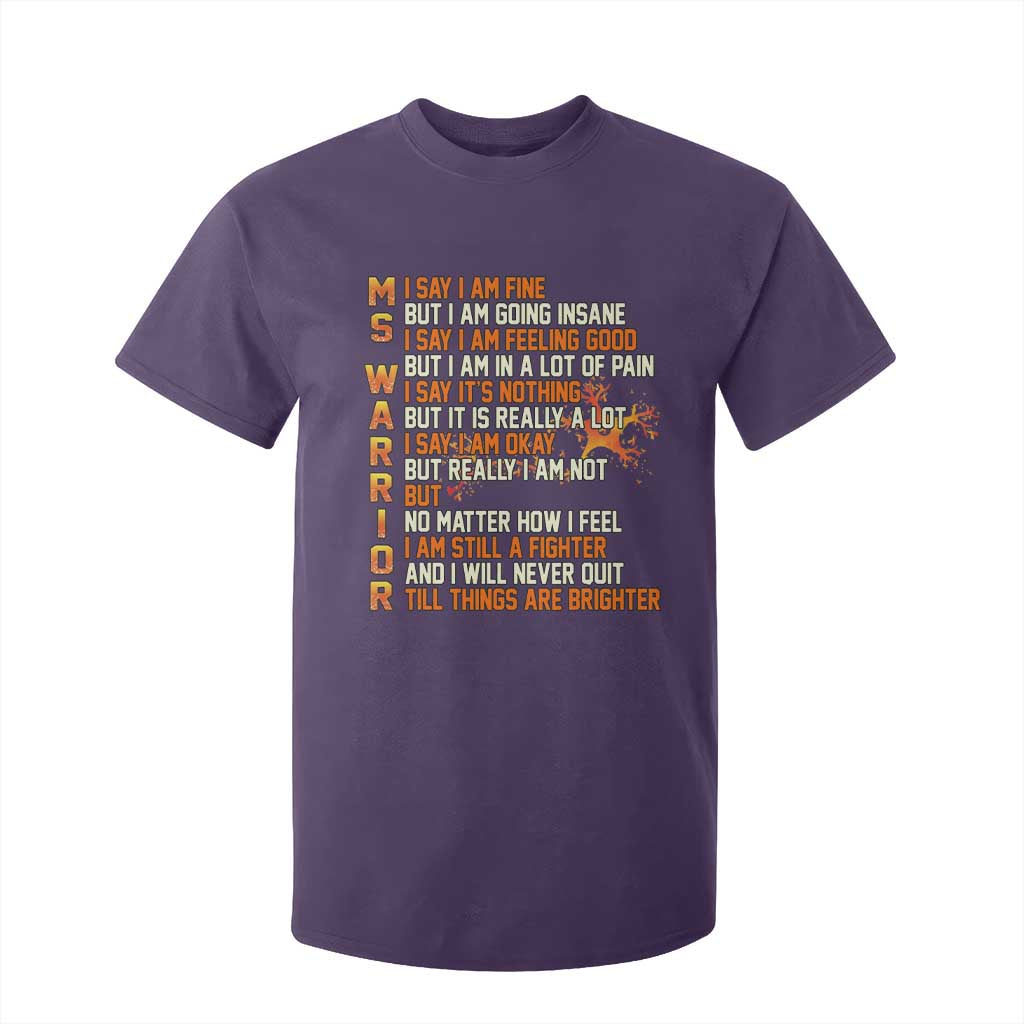 Multiple Sclerosis Support T Shirt For Kid Fight MS Orange Ribbon