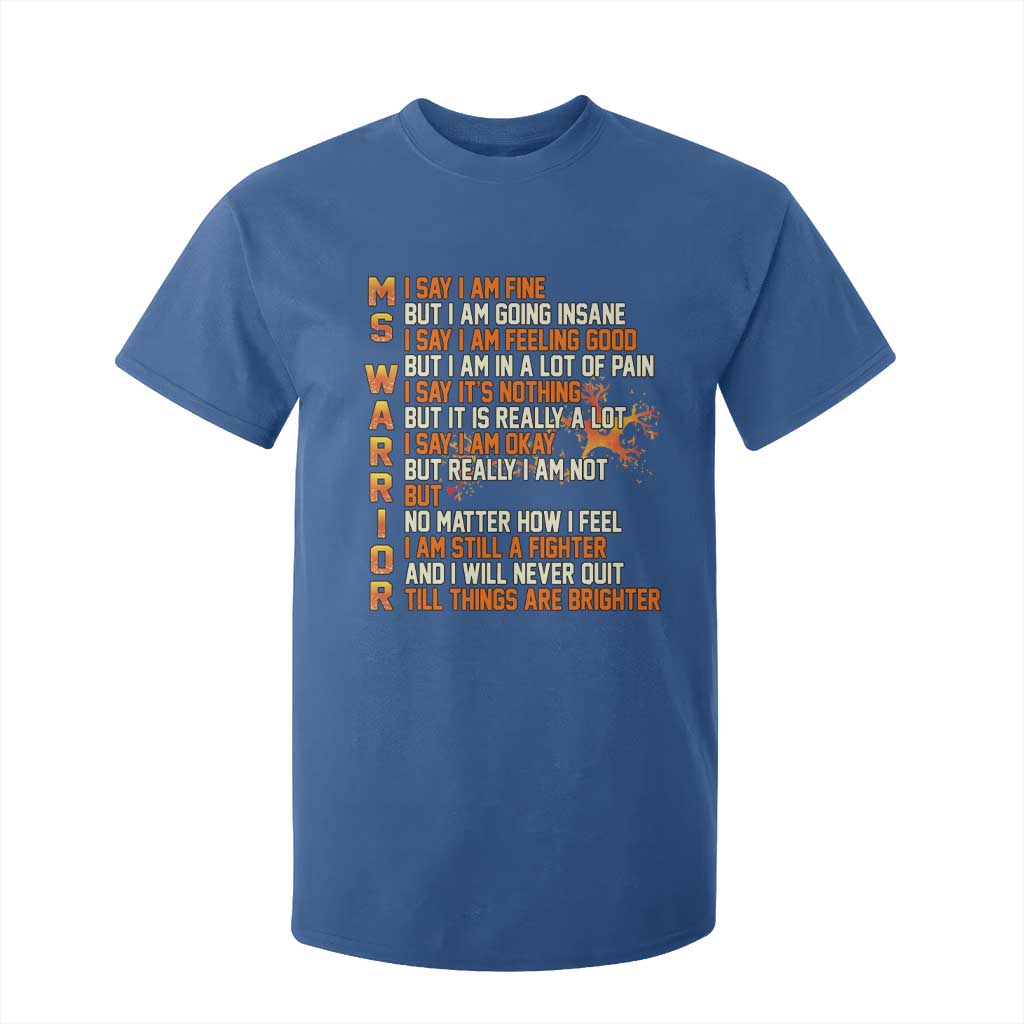 Multiple Sclerosis Support T Shirt For Kid Fight MS Orange Ribbon