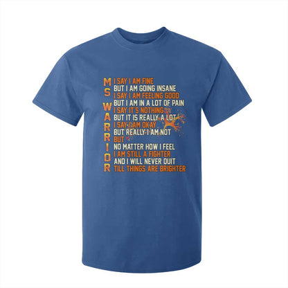 Multiple Sclerosis Support T Shirt For Kid Fight MS Orange Ribbon