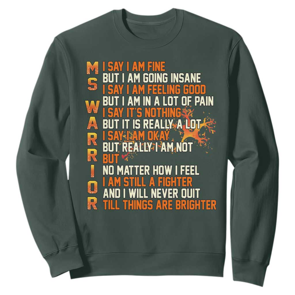 Multiple Sclerosis Support Sweatshirt Fight MS Orange Ribbon