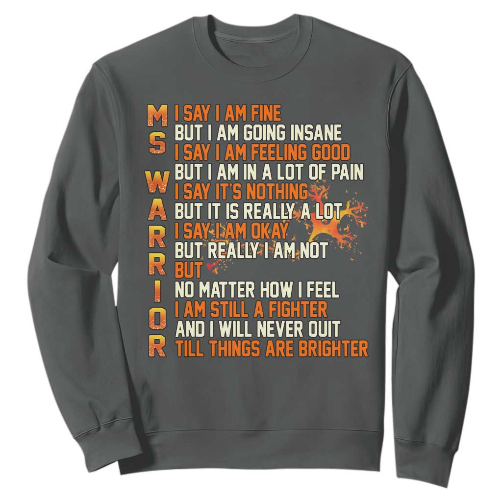 Multiple Sclerosis Support Sweatshirt Fight MS Orange Ribbon